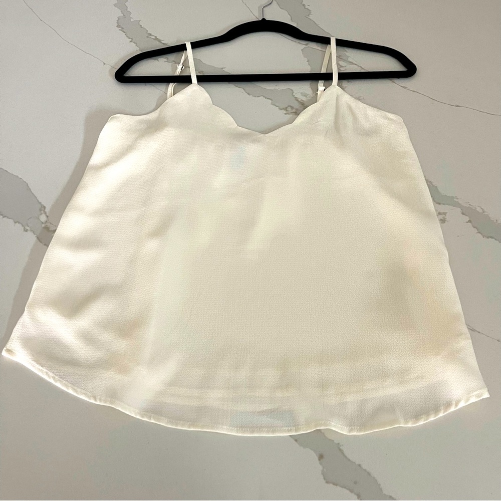 NWOT Allison Joy Ivory scalloped camisole